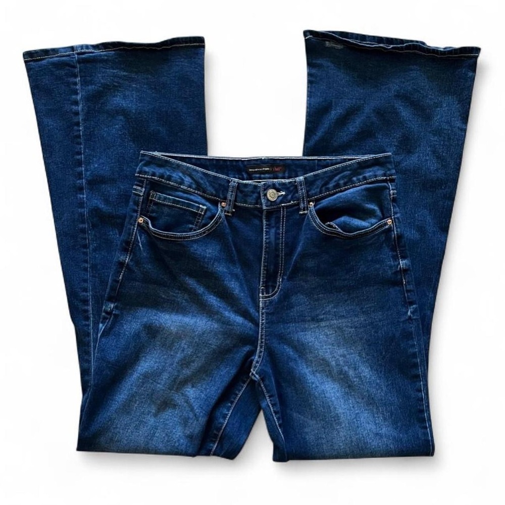 YMI Dark Blue Stretchy High Rise Flare Jeans